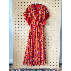 Psychedelic cape dot dress